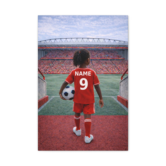Liverpool Like Personalized Soccer Girl Canvas (Matte) With Custom Name and Number (PL-G01-LFC)