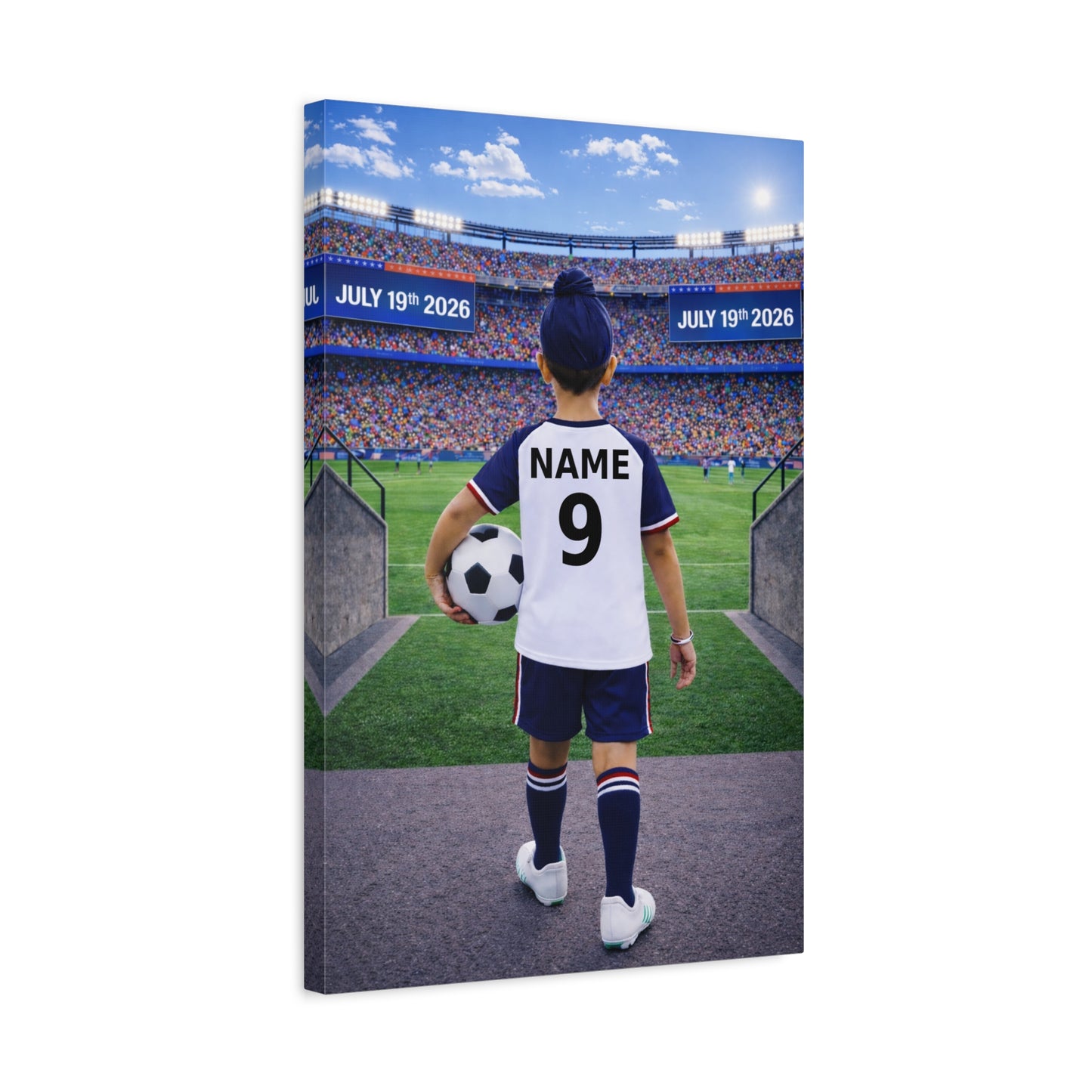 World Cup USA Like Personalized Soccer Canvas (Matte) With Custom Name and Number (WC-B04-USA)