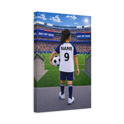 World Cup USA Like Personalized Soccer Canvas (Matte) With Custom Name and Number (WC-G04-USA)