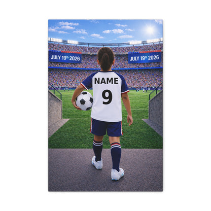 World Cup USA Like Personalized Soccer Canvas (Matte) With Custom Name and Number (WC-G01-USA)