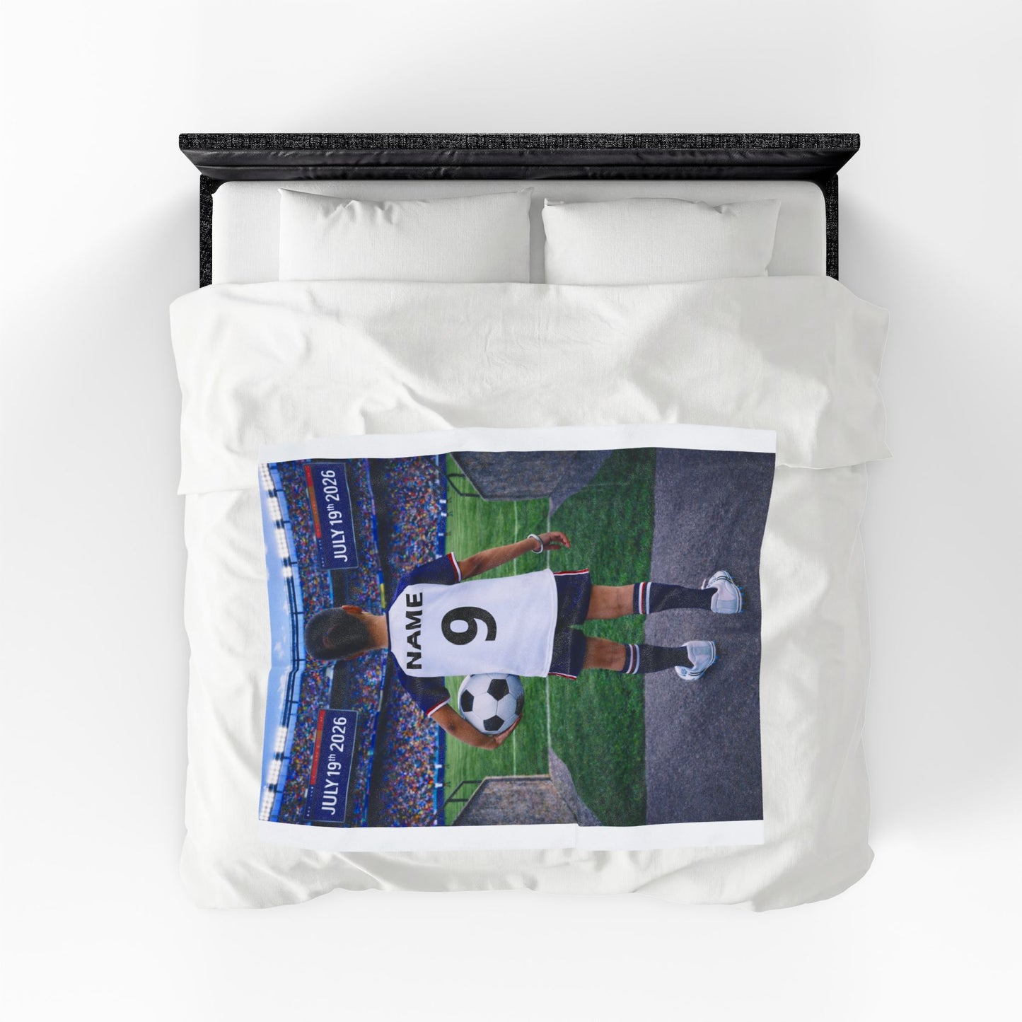 Sikh Girl World Cup USA Like Personalized Soccer Velveteen Plush Blanket With Custom Name and Number (WC-G04-USA)