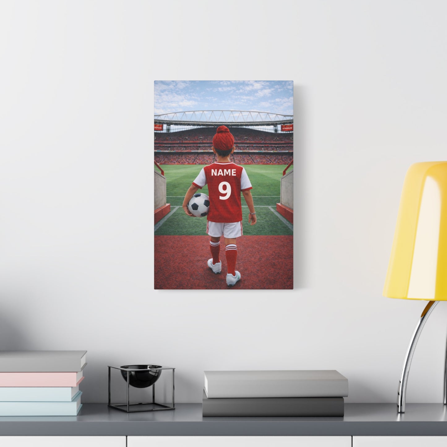 Arsenal Like Personalized Soccer Canvas (Matte) With Custom Name and Number 1 (PL-B04-ASL)