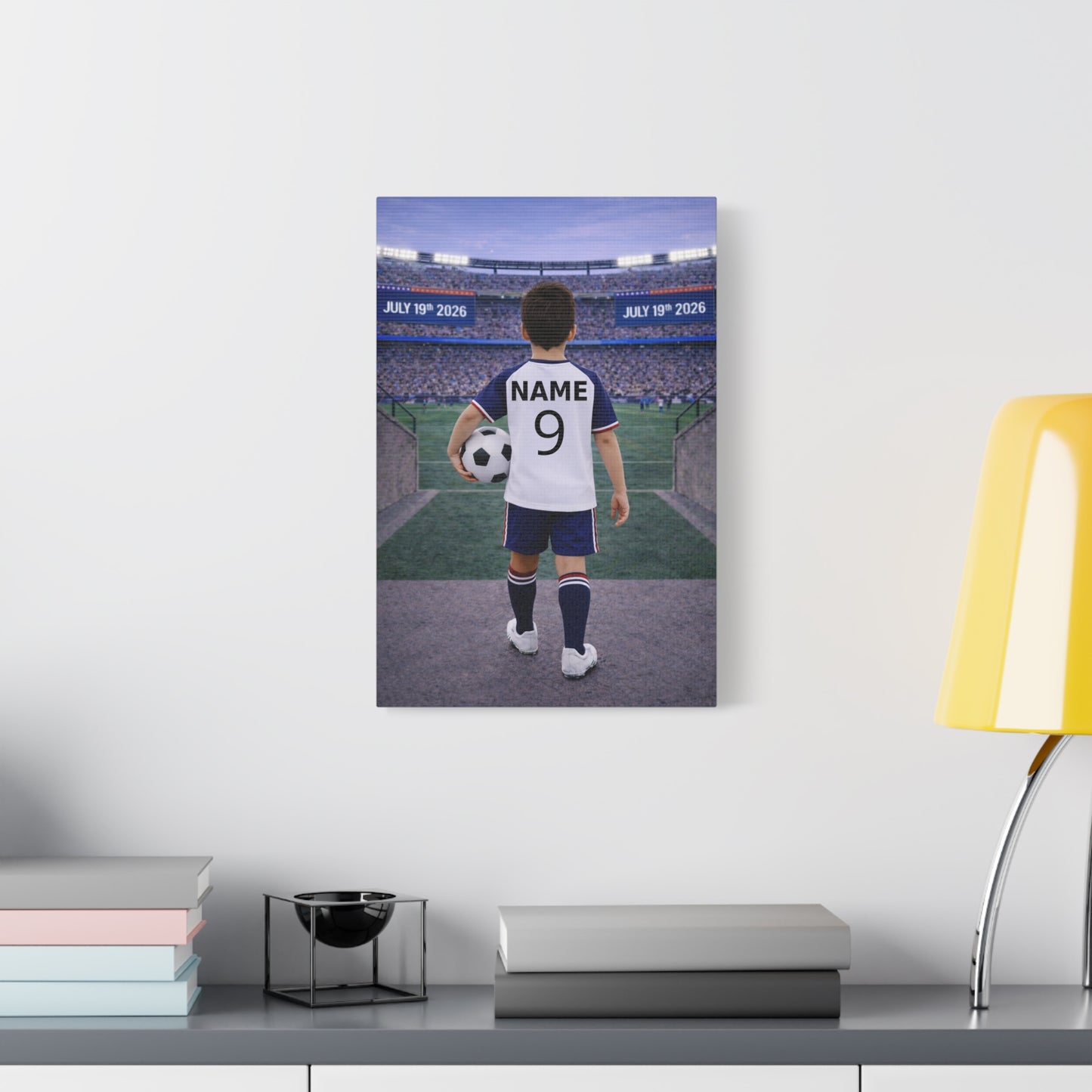 World Cup USA Like Personalized Soccer Canvas (Matte) With Custom Name and Number (WC-B03-USA)