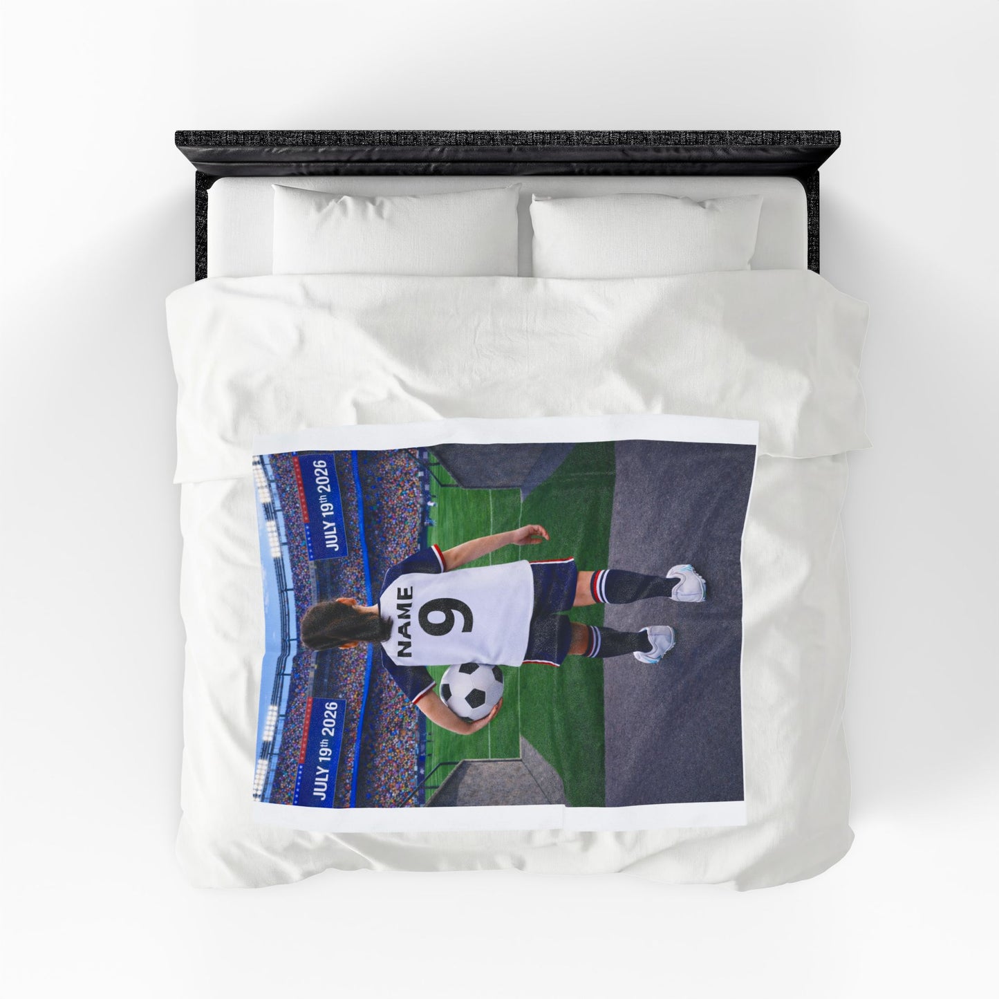 World Cup USA Like Personalized Soccer Velveteen Plush Blanket With Custom Name and Number (WC-G03-USA)