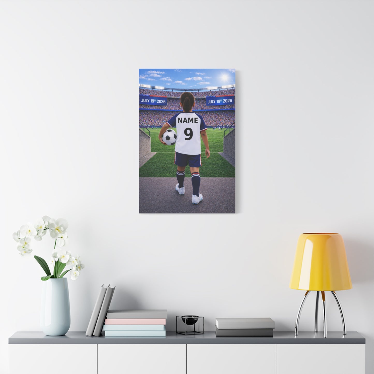 World Cup USA Like Personalized Soccer Canvas (Matte) With Custom Name and Number (WC-G01-USA)