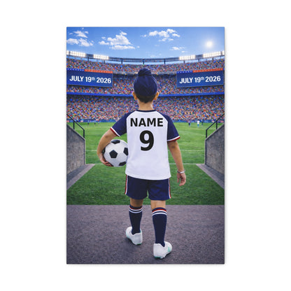 World Cup USA Like Personalized Soccer Canvas (Matte) With Custom Name and Number (WC-B04-USA)