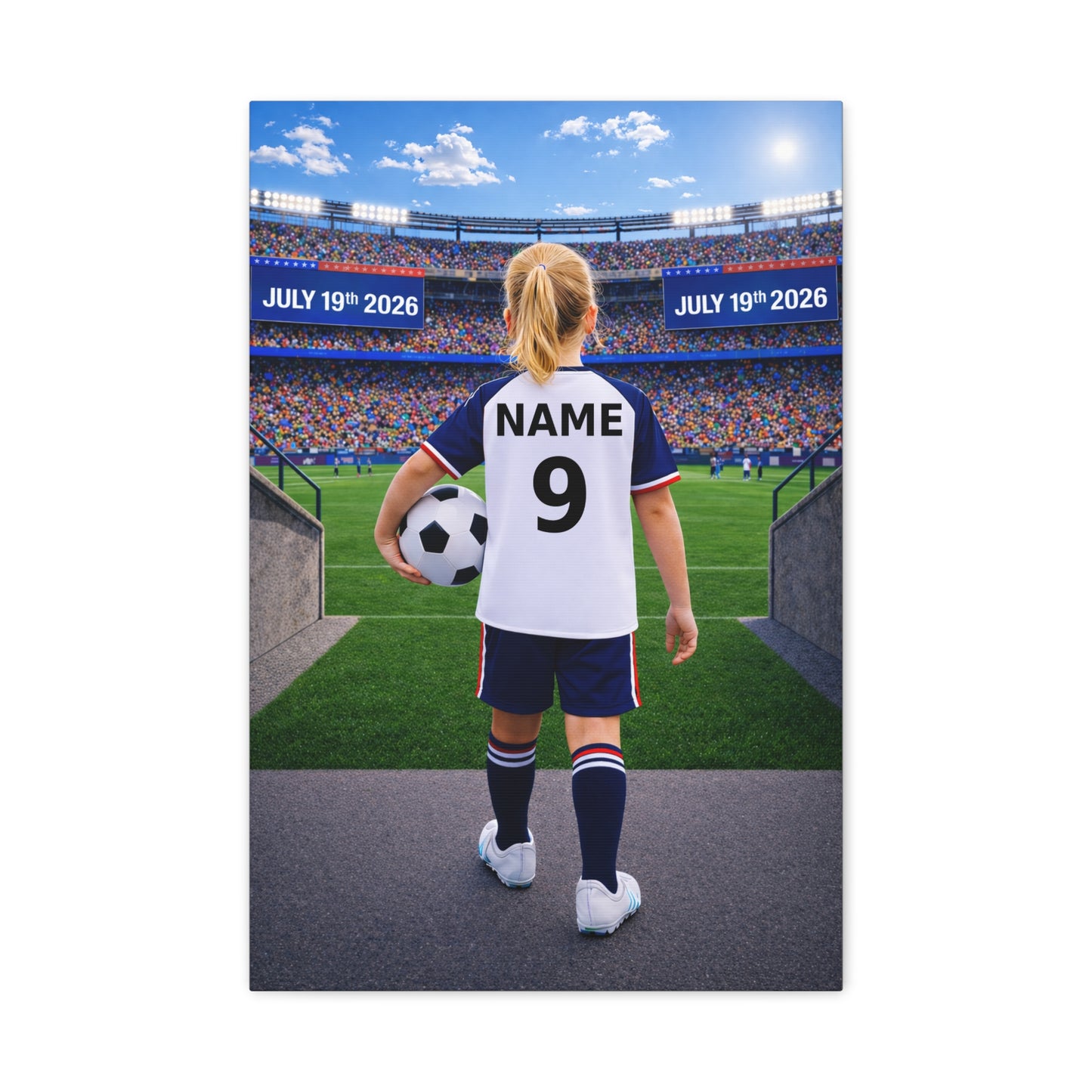 World Cup USA Like Personalized Soccer Canvas (Matte) With Custom Name and Number (WC-G02-USA)