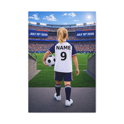 World Cup USA Like Personalized Soccer Canvas (Matte) With Custom Name and Number (WC-G02-USA)