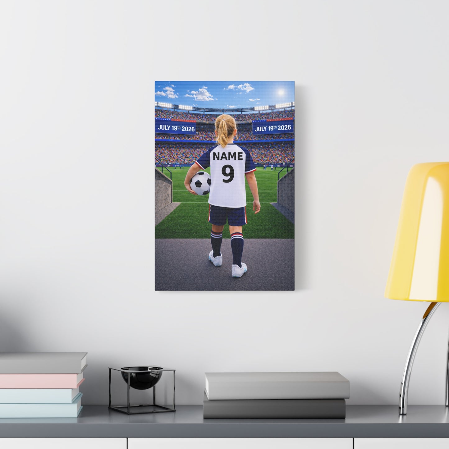 World Cup USA Like Personalized Soccer Canvas (Matte) With Custom Name and Number (WC-G02-USA)