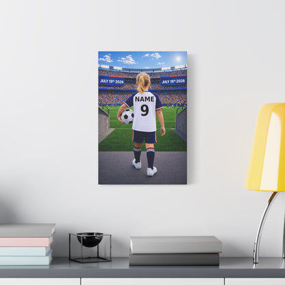 World Cup USA Like Personalized Soccer Canvas (Matte) With Custom Name and Number (WC-G02-USA)