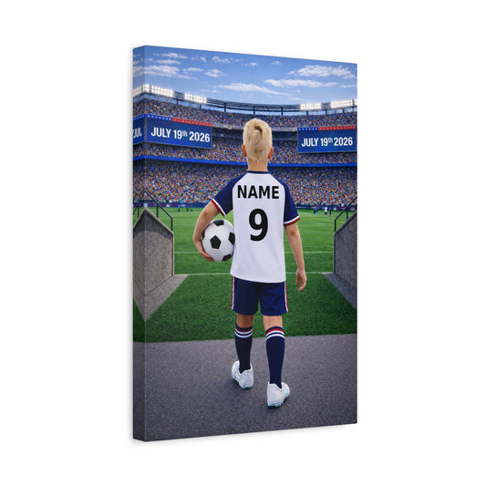 World Cup USA Like Personalized Soccer Canvas (Matte) With Custom Name and Number (WC-B02-USA)