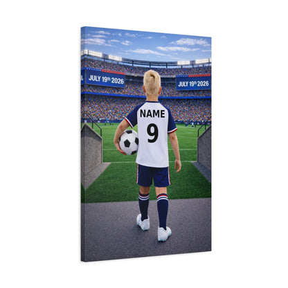 World Cup USA Like Personalized Soccer Canvas (Matte) With Custom Name and Number (WC-B02-USA)