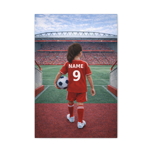 Liverpool Like Personalized Soccer Girl Canvas (Matte) With Custom Name and Number (PL-G04-LFC)