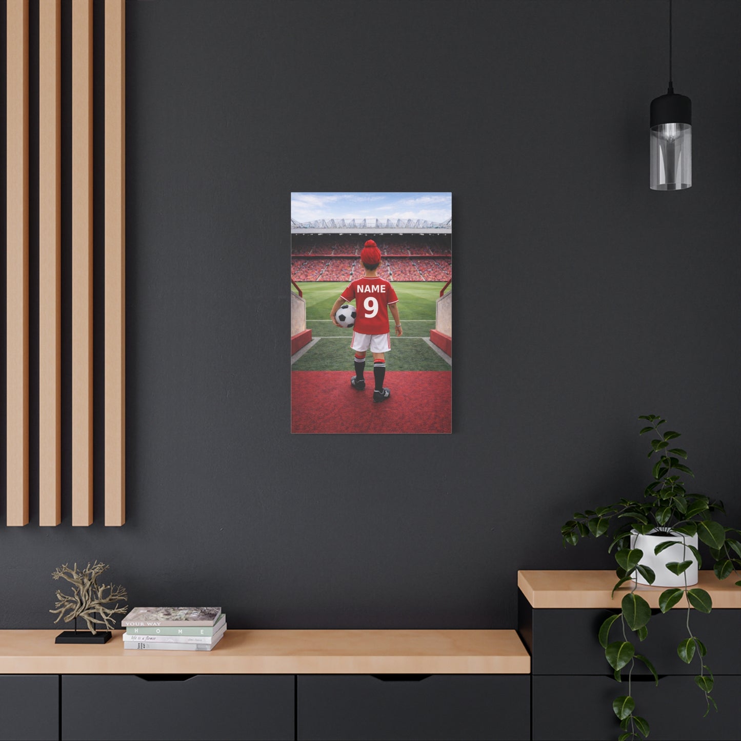 Man Utd Like Personalized Soccer Canvas (Matte) With Custom Name and Number 1 (PL-B04-MNU)