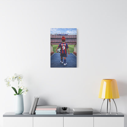 Barcelona Like Personalized Soccer Canvas (Matte) With Custom Name and Number 1 (LL-B04-BAR)