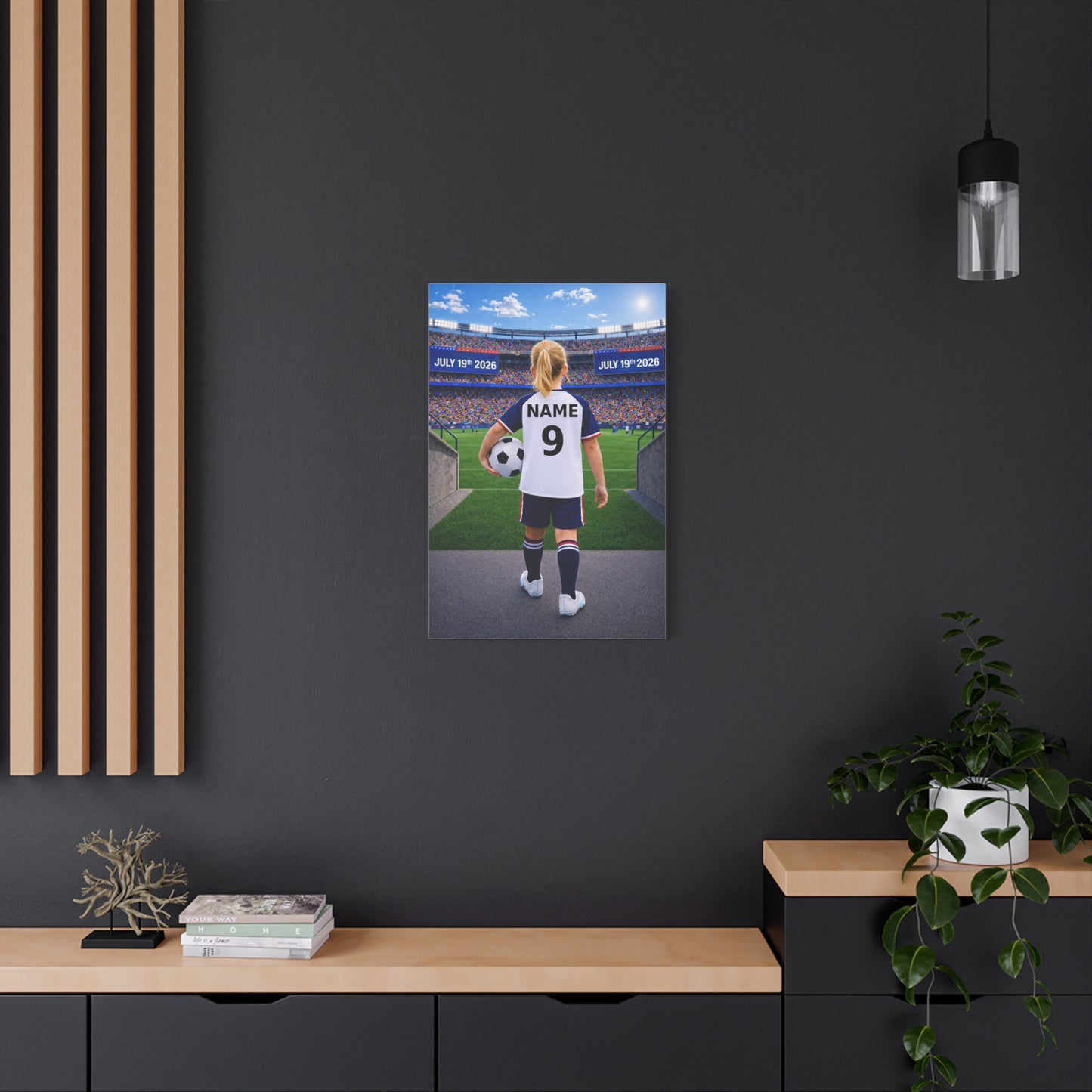 World Cup USA Like Personalized Soccer Canvas (Matte) With Custom Name and Number (WC-G02-USA)