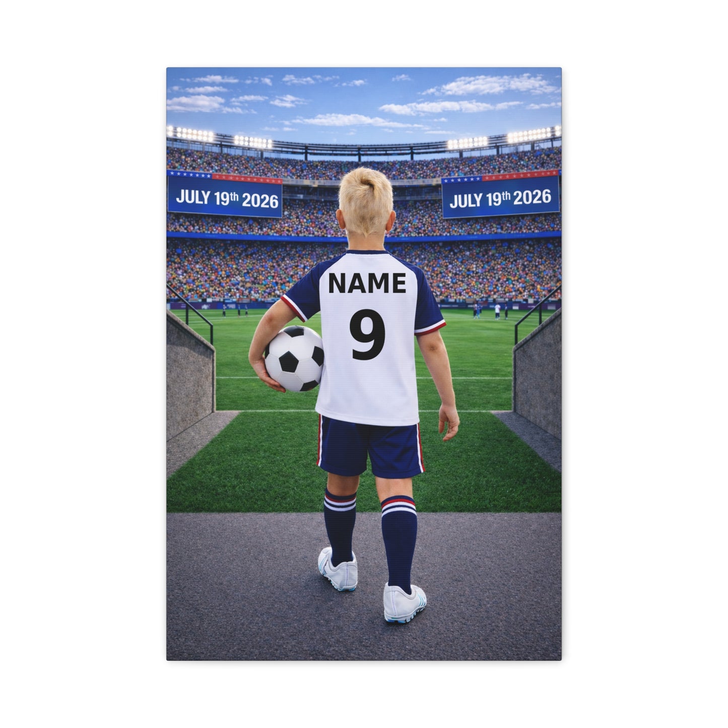 World Cup USA Like Personalized Soccer Canvas (Matte) With Custom Name and Number (WC-B02-USA)