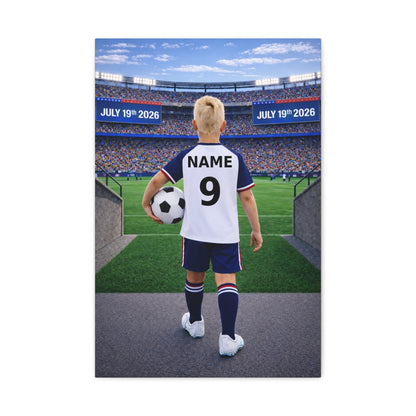 World Cup USA Like Personalized Soccer Canvas (Matte) With Custom Name and Number (WC-B02-USA)