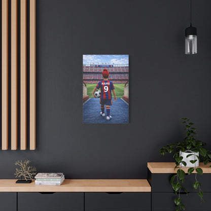 Barcelona Like Personalized Soccer Canvas (Matte) With Custom Name and Number 1 (LL-B04-BAR)