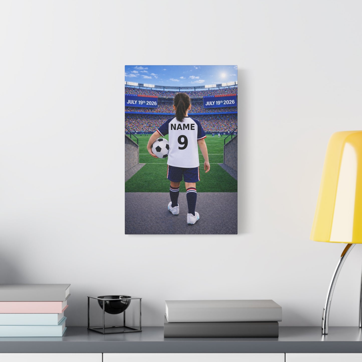 World Cup USA Like Personalized Soccer Canvas (Matte) With Custom Name and Number (WC-G03-USA)