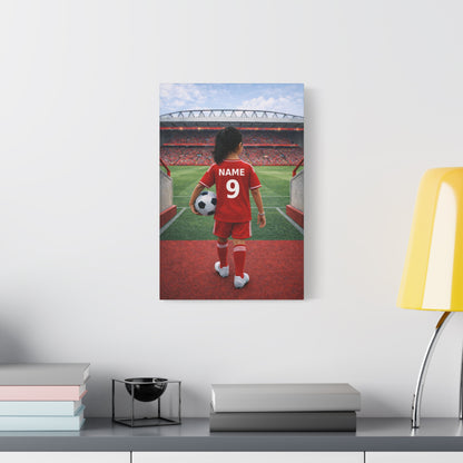 Liverpool Like Personalized Soccer Sikh Girl Canvas (Matte) With Custom Name and Number (PL-G04-LFC)