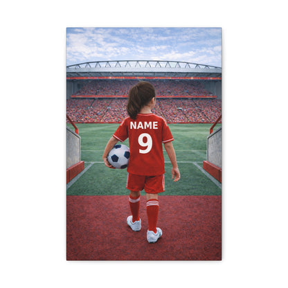 Liverpool Like Personalized Soccer Girl Canvas (Matte) With Custom Name and Number (PL-G04-LFC)