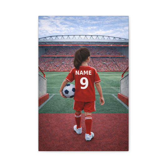 Liverpool Like Personalized Soccer Girl Canvas (Matte) With Custom Name and Number (PL-G04-LFC)