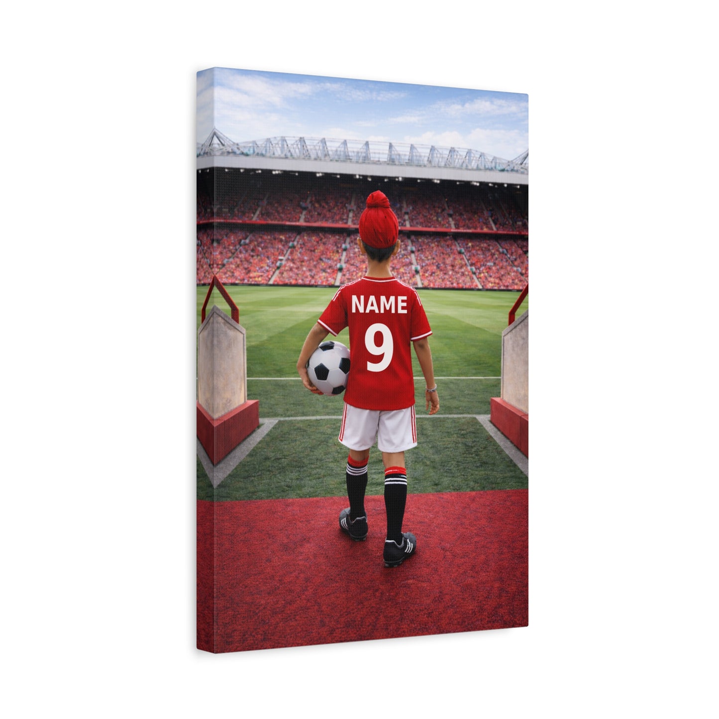Man Utd Like Personalized Soccer Canvas (Matte) With Custom Name and Number 1 (PL-B04-MNU)