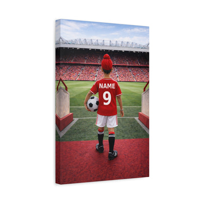 Man Utd Like Personalized Soccer Canvas (Matte) With Custom Name and Number 1 (PL-B04-MNU)