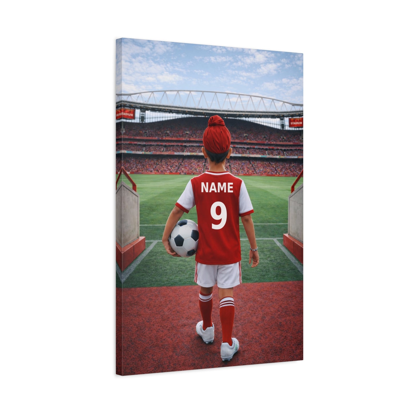Arsenal Like Personalized Soccer Canvas (Matte) With Custom Name and Number 1 (PL-B04-ASL)