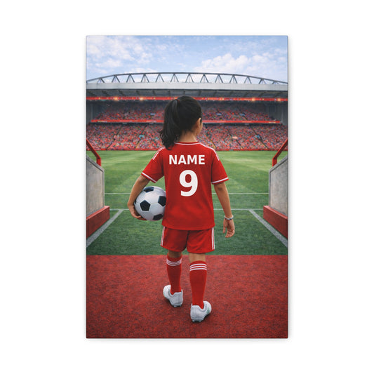 Liverpool Like Personalized Soccer Sikh Girl Canvas (Matte) With Custom Name and Number (PL-G04-LFC)