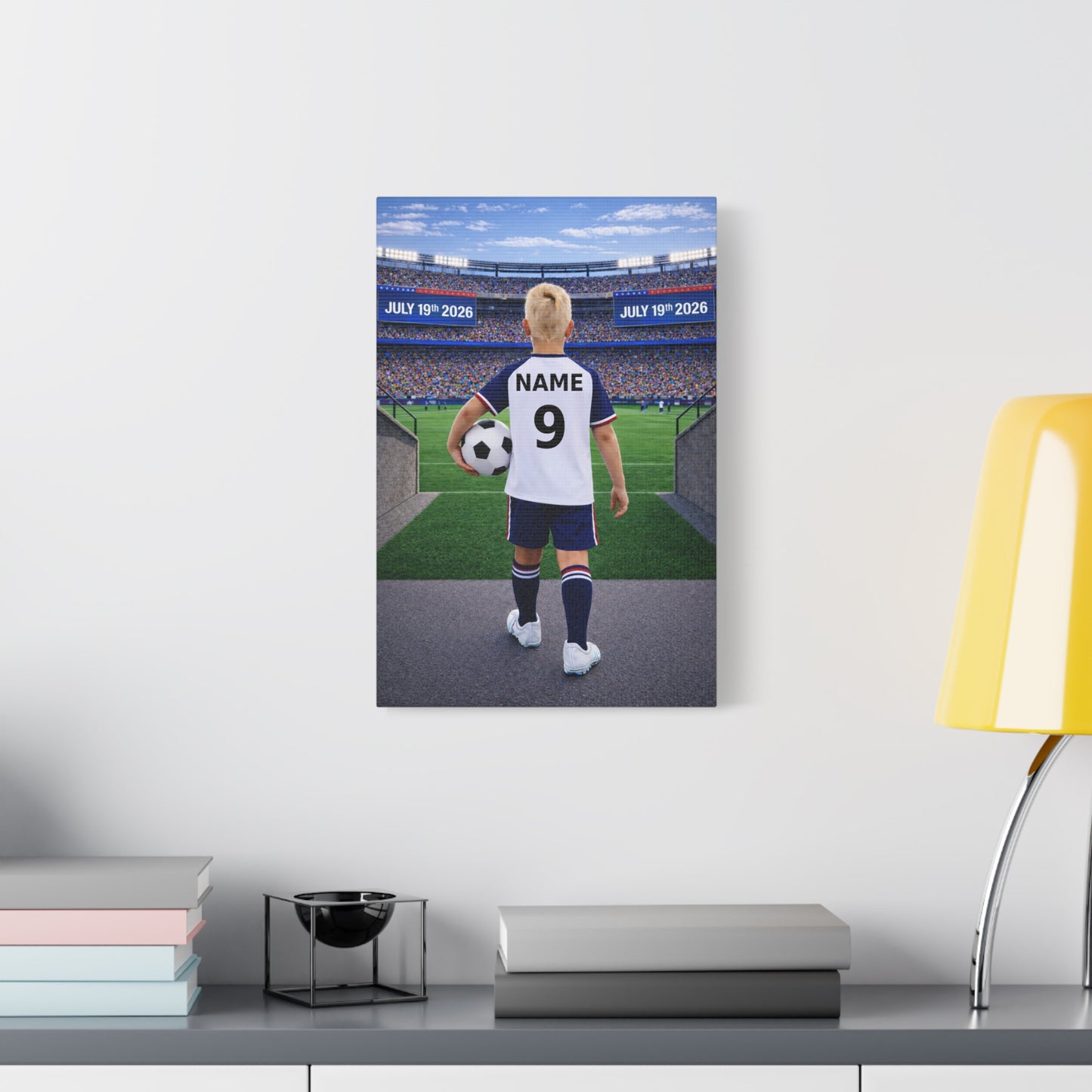 World Cup USA Like Personalized Soccer Canvas (Matte) With Custom Name and Number (WC-B02-USA)