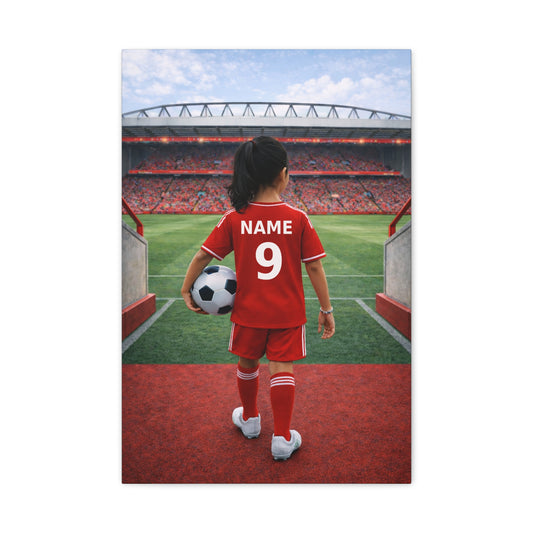 Liverpool Like Personalized Soccer Sikh Girl Canvas (Matte) With Custom Name and Number (PL-G04-LFC)