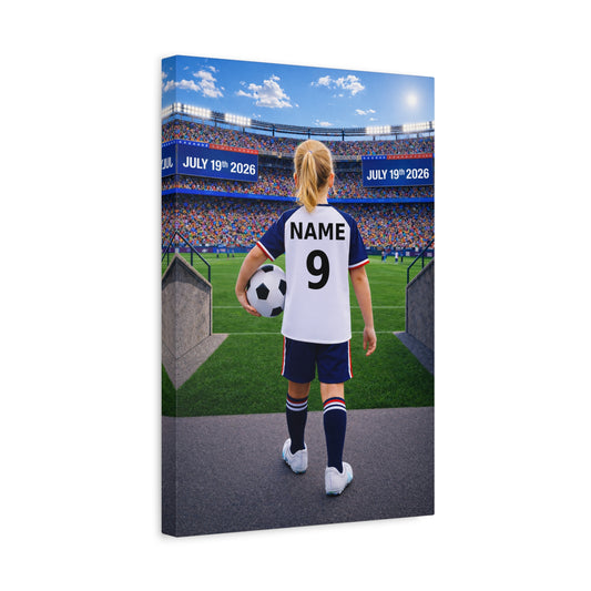 World Cup USA Like Personalized Soccer Canvas (Matte) With Custom Name and Number (WC-G02-USA)