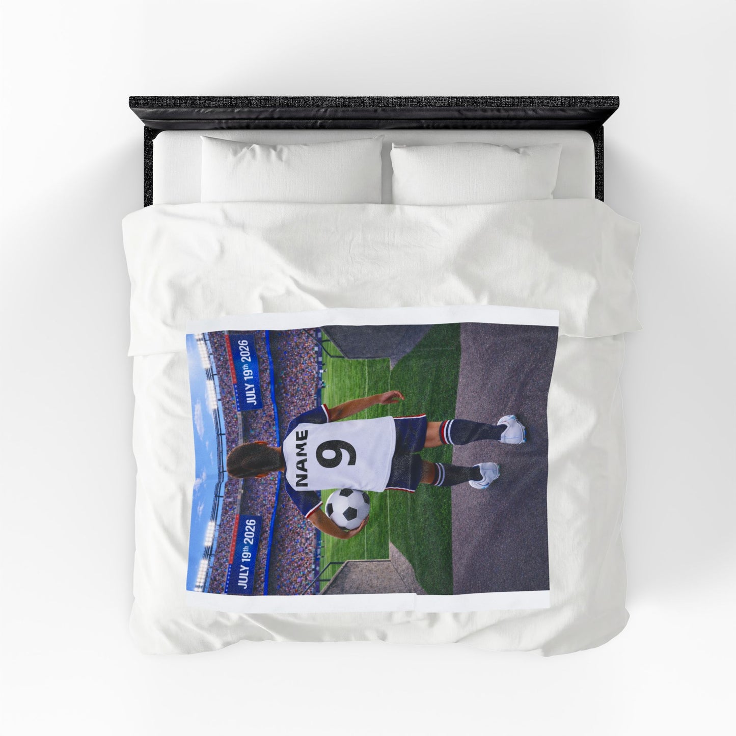 World Cup USA Like Personalized Soccer Velveteen Plush Blanket With Custom Name and Number (WC-G01-USA)