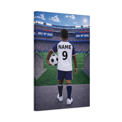 World Cup USA Like Personalized Soccer Canvas (Matte) With Custom Name and Number (WC-B01-USA)