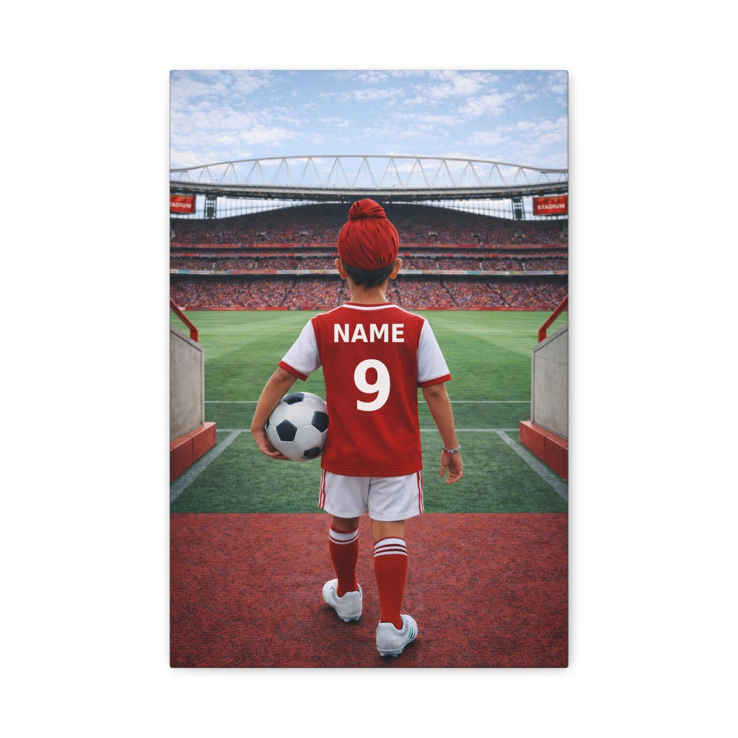Arsenal Like Personalized Soccer Canvas (Matte) With Custom Name and Number 1 (PL-B04-ASL)