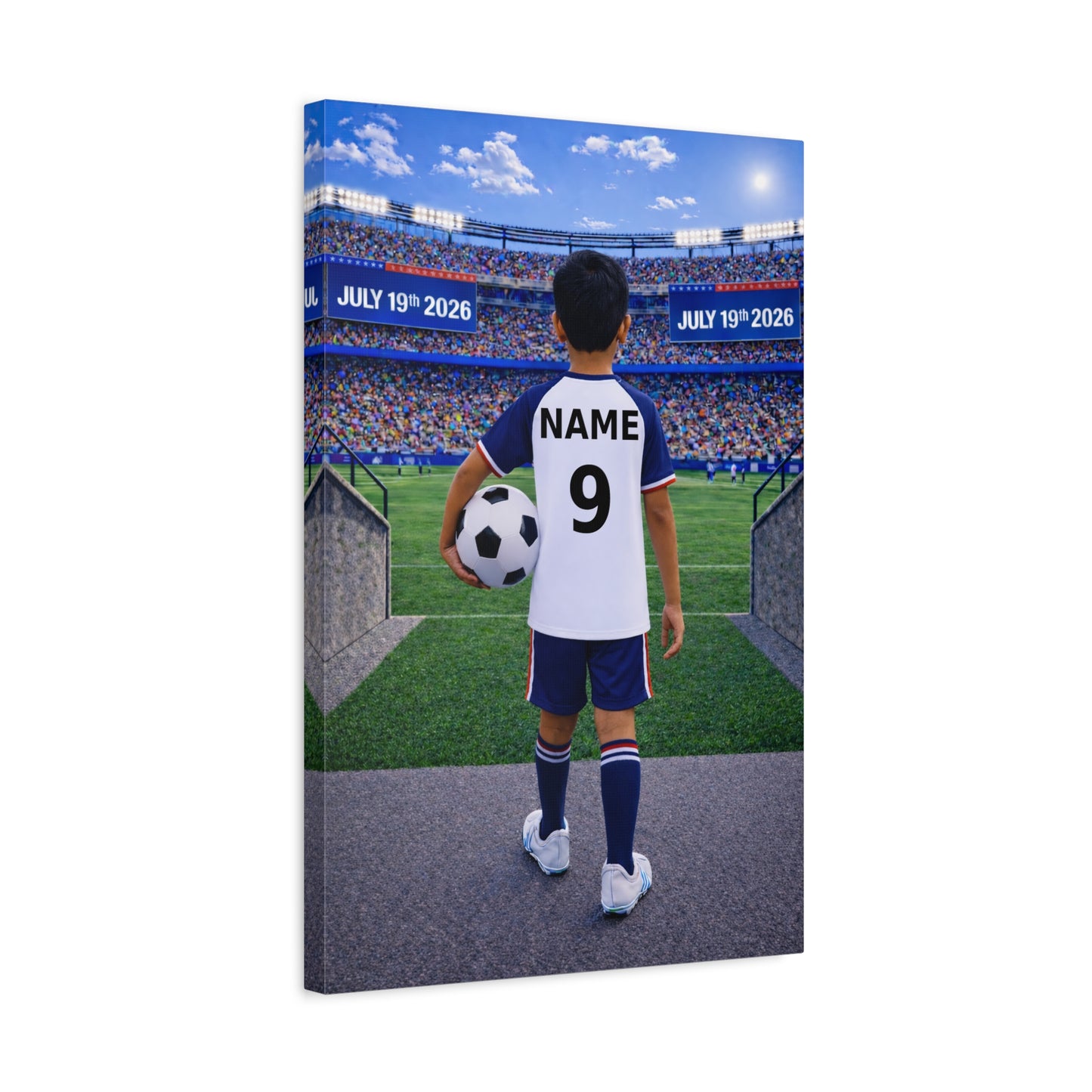 World Cup USA Like Personalized Soccer Canvas (Matte) With Custom Name and Number (WC-B05-USA)