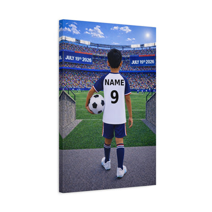 World Cup USA Like Personalized Soccer Canvas (Matte) With Custom Name and Number (WC-B05-USA)