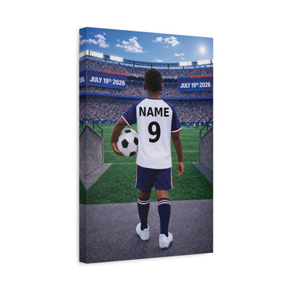 World Cup USA Like Personalized Soccer Canvas (Matte) With Custom Name and Number (WC-B01-USA)