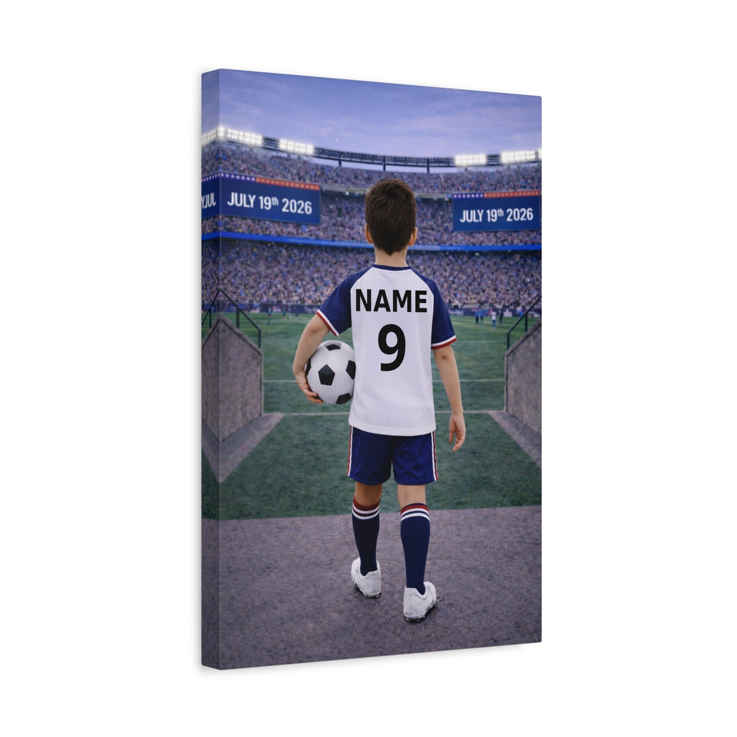 World Cup USA Like Personalized Soccer Canvas (Matte) With Custom Name and Number (WC-B03-USA)