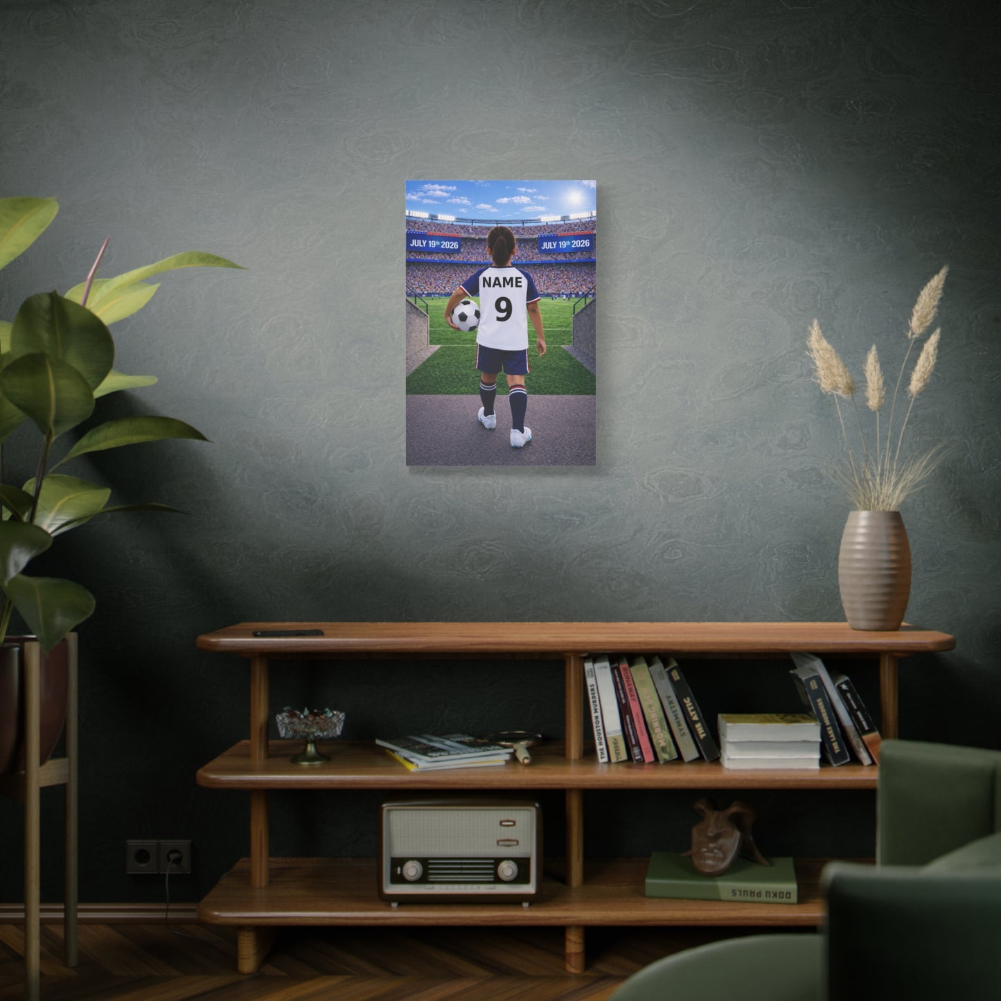 World Cup USA Like Personalized Soccer Canvas (Matte) With Custom Name and Number (WC-G01-USA)