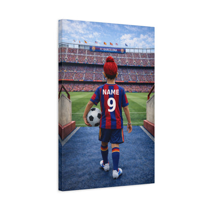 Barcelona Like Personalized Soccer Canvas (Matte) With Custom Name and Number 1 (LL-B04-BAR)