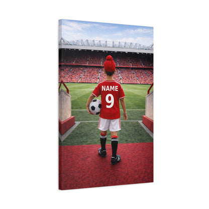 Man Utd Like Personalized Soccer Canvas (Matte) With Custom Name and Number 1 (PL-B04-MNU)