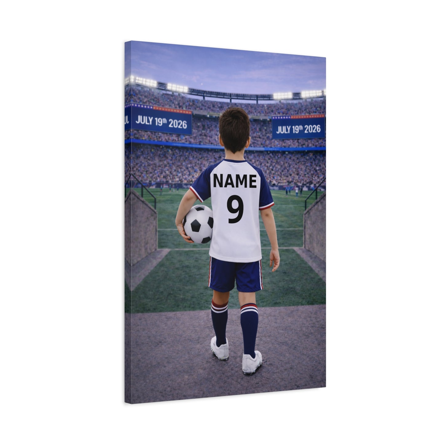 World Cup USA Like Personalized Soccer Canvas (Matte) With Custom Name and Number (WC-B03-USA)