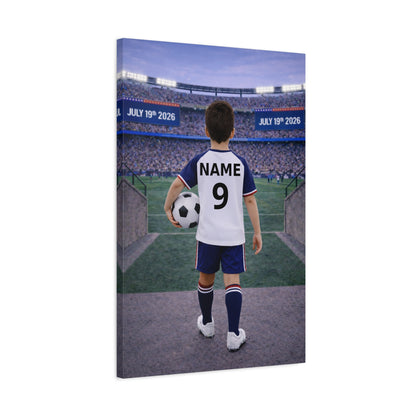 World Cup USA Like Personalized Soccer Canvas (Matte) With Custom Name and Number (WC-B03-USA)