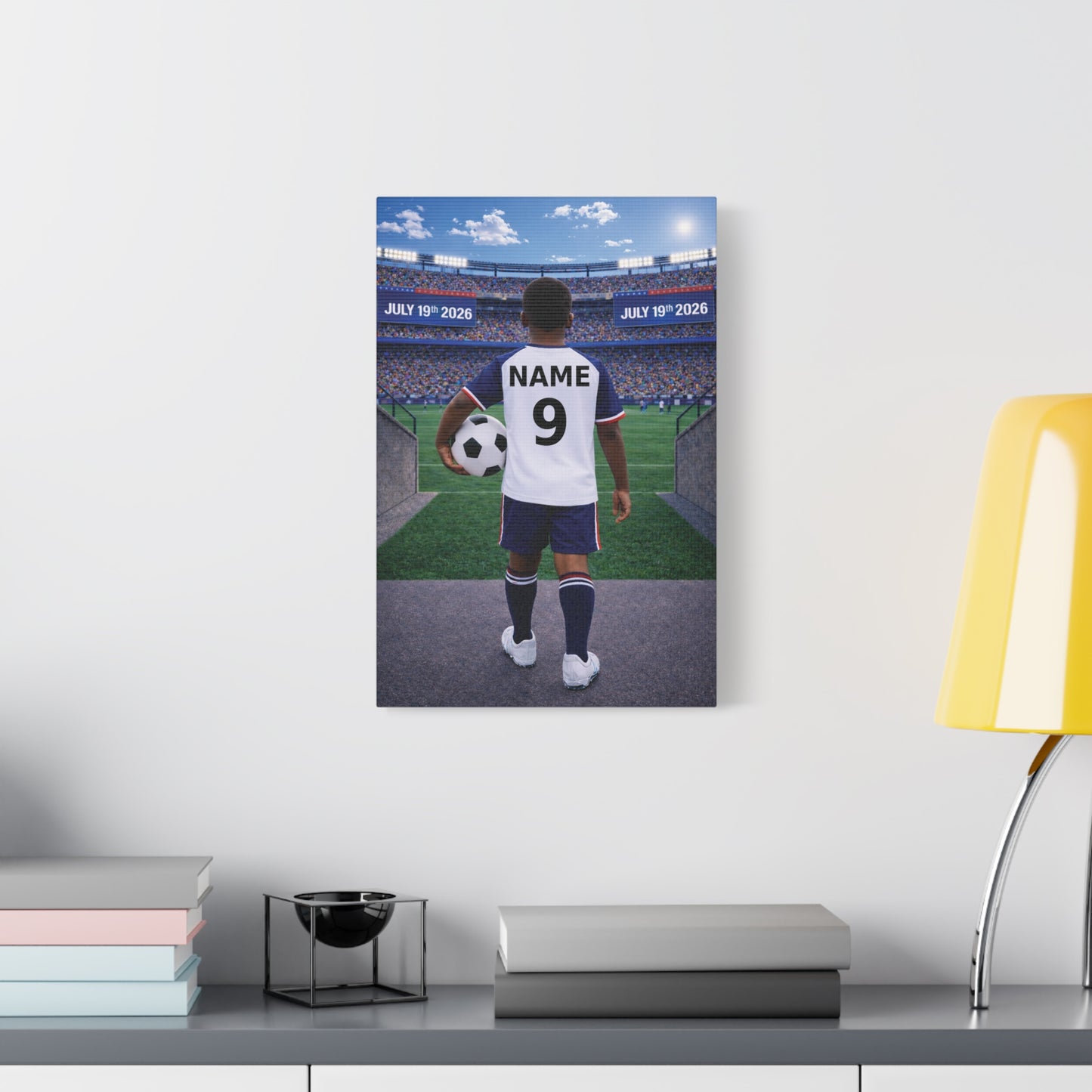 World Cup USA Like Personalized Soccer Canvas (Matte) With Custom Name and Number (WC-B01-USA)