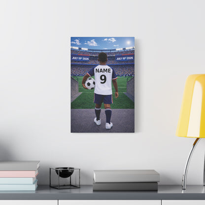 World Cup USA Like Personalized Soccer Canvas (Matte) With Custom Name and Number (WC-B01-USA)