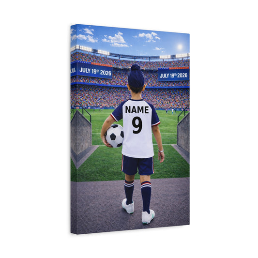 World Cup USA Like Personalized Soccer Canvas (Matte) With Custom Name and Number (WC-B04-USA)