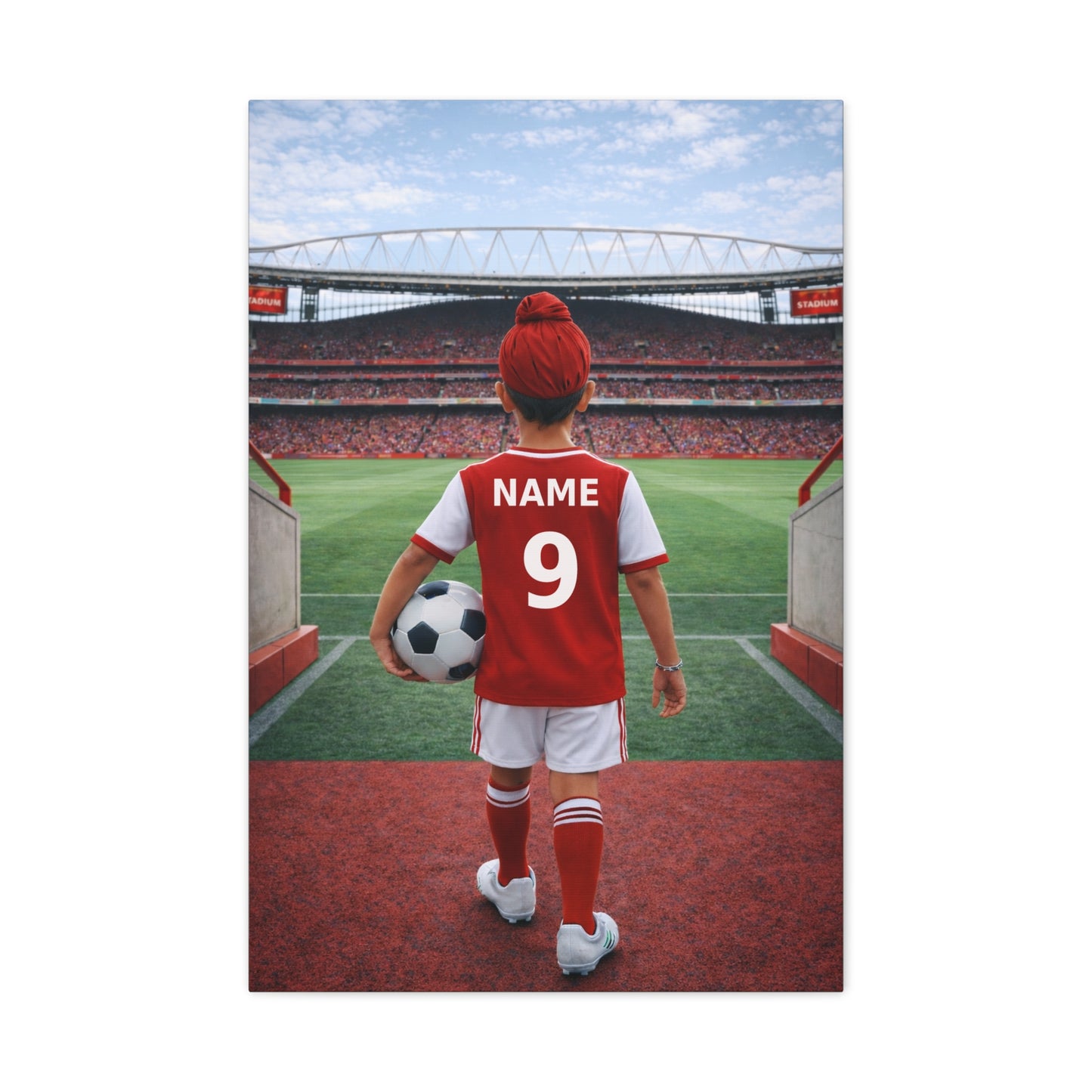 Arsenal Like Personalized Soccer Canvas (Matte) With Custom Name and Number 1 (PL-B04-ASL)